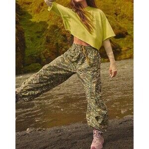 Free People Green Camo Track Pants
